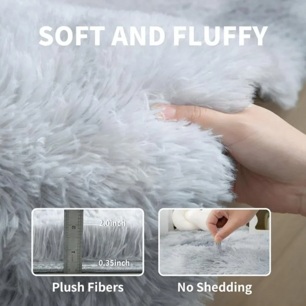 New 4x6 Fluffy Tie-Dyed Rug for Home or Room Decor, Soft Non-Slip Shaggy Carpet